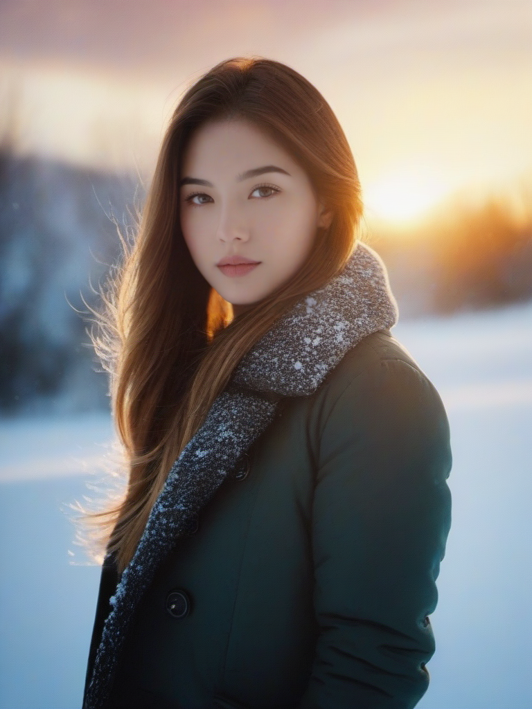 00519-3806267651-1girl, solo, photo, portrait, look at viewer, long hair, outdoor, snow,  realistic,  ray tracing, sunset, _ _lora_newsdx_.7_.png